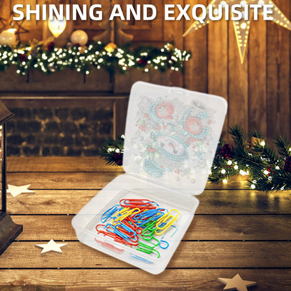 DIY Diamond Painting Storage Box Snowman Clear Plastic Case for Small Items