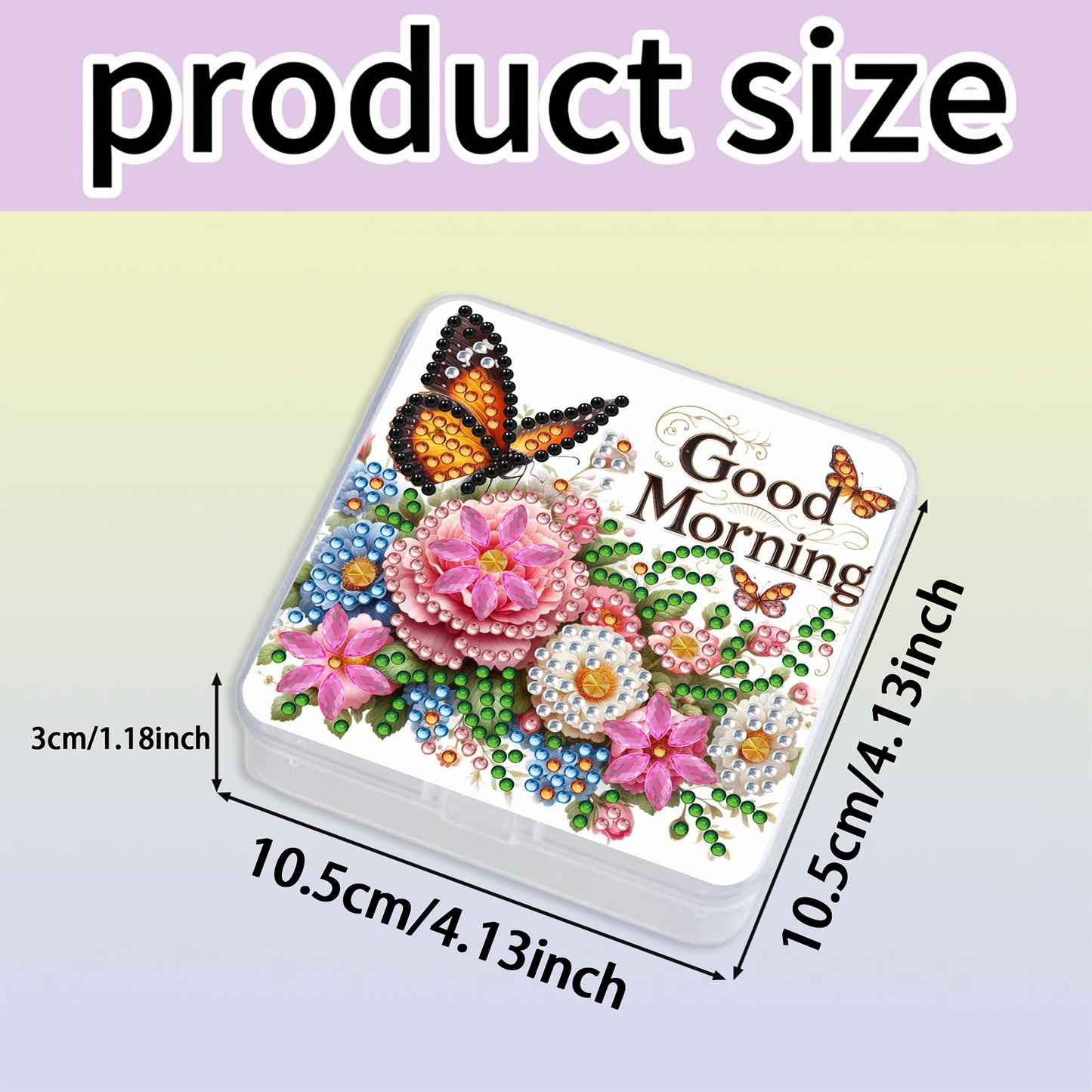 DIY Diamond Painting Storage Box Flower Butterfly Clear Organizer for Small Item