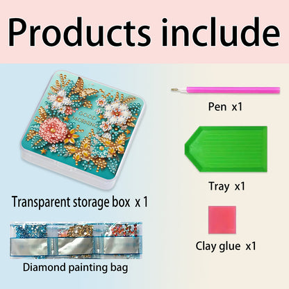 DIY Diamond Painting Storage Box Flower Butterfly Clear Organizer for Small Item