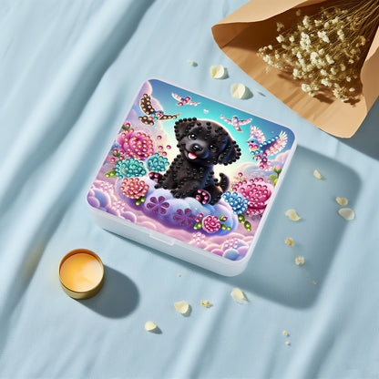 DIY Diamond Painting Storage Box Dog Clear Plastic Case for Small Items