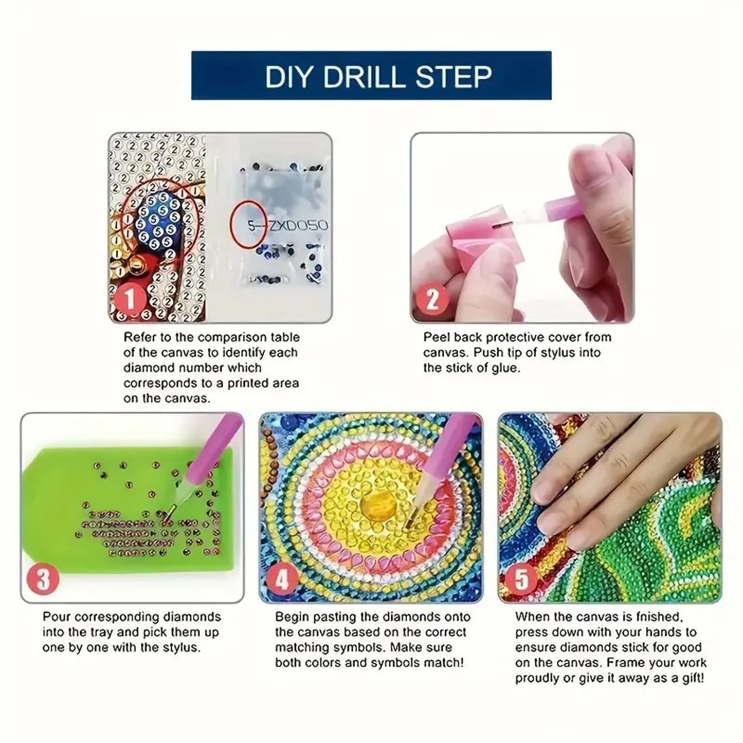 DIY Diamond Painting Storage Box Flower Bird Clear Plastic Case for Small Items