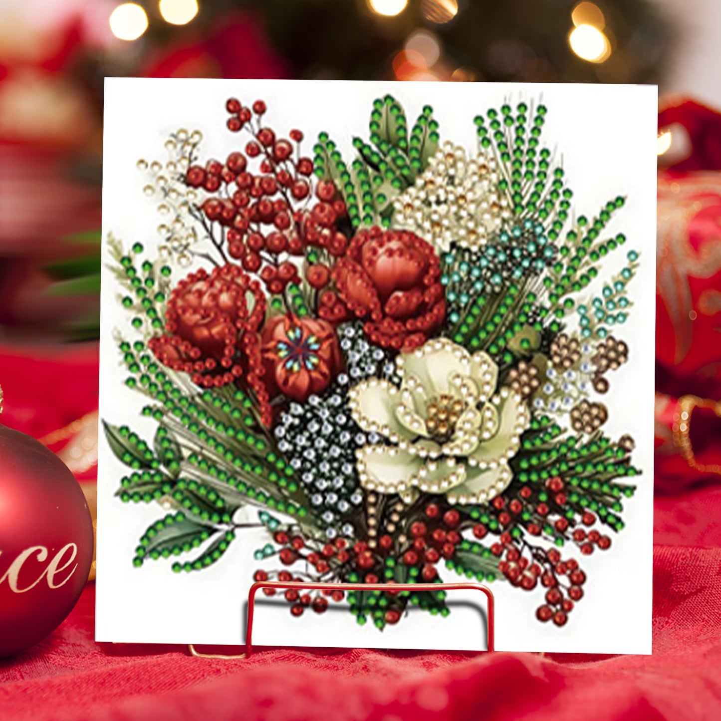 6pcs DIY Flowers Diamond Art Greeting Cards Thank You Cards and Holiday Blessing