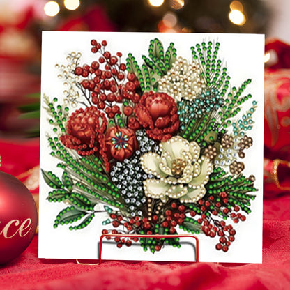 6pcs DIY Flowers Diamond Art Greeting Cards Thank You Cards and Holiday Blessing