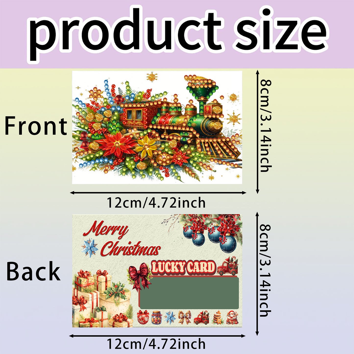 10PCS DIY Xmas Diamond Art Crystal Scratch Card Handmade Gift Card (Christmas)