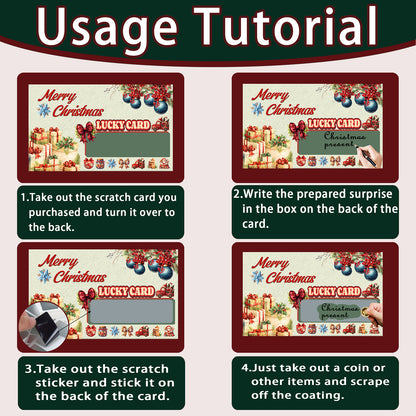 10PCS DIY Xmas Diamond Art Crystal Scratch Card Handmade Gift Card (Christmas)