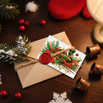 10PCS DIY Xmas Diamond Art Crystal Scratch Card Handmade Gift Card (Christmas)