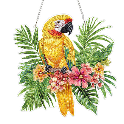 2D Flat DIY Hanging Diamond Art Kits DIY Home Decor Hanging Charm (Parrot)