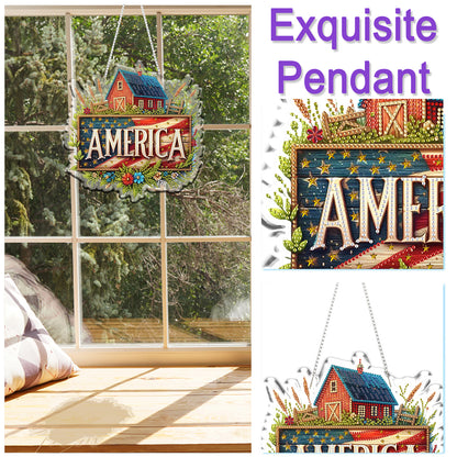 2D Flat DIY Hanging Diamond Art Kits DIY Home Decor Hanging Charm (Home)