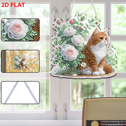 2D Flat DIY Hanging Diamond Art Kits DIY Home Decor Hanging Charm (Flowers)