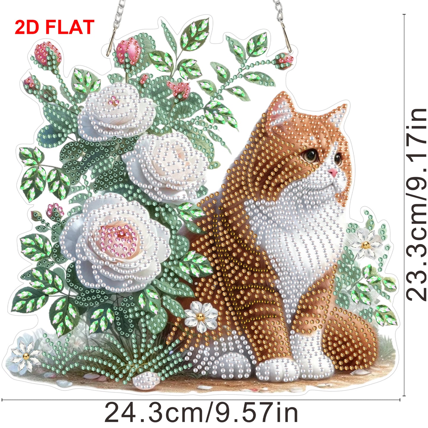 2D Flat DIY Hanging Diamond Art Kits DIY Home Decor Hanging Charm (Flowers)