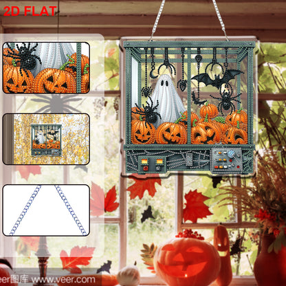 2D Flat DIY Hanging Diamond Art Kits DIY Home Decor Hanging Charm (Halloween)
