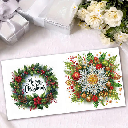 6PCS DIY Diamond Art Greeting Cards Congratulations Cards Gifts (Snowflakes)