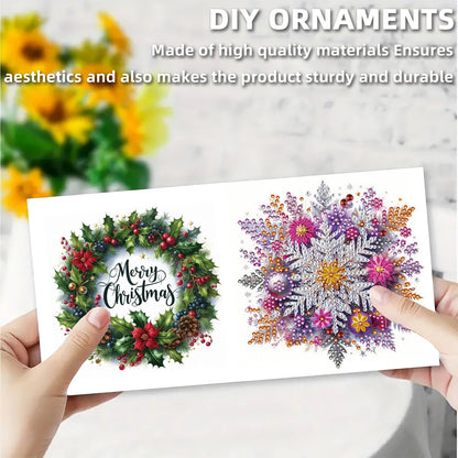 6PCS DIY Diamond Art Greeting Cards Congratulations Cards Gifts (Snowflakes)