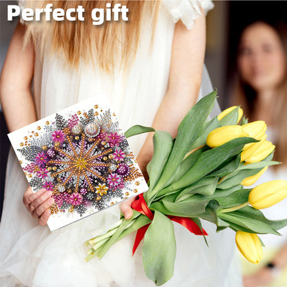 6PCS DIY Diamond Art Greeting Cards Set Congratulations Cards Gifts (Train)