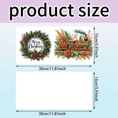 6PCS DIY Diamond Art Greeting Cards Set Congratulations Cards Gifts (Train)