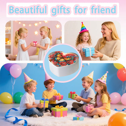 Butterfly DIY Diamond Painting Heart-Shaped Jewelry Box Decorative Storage Case