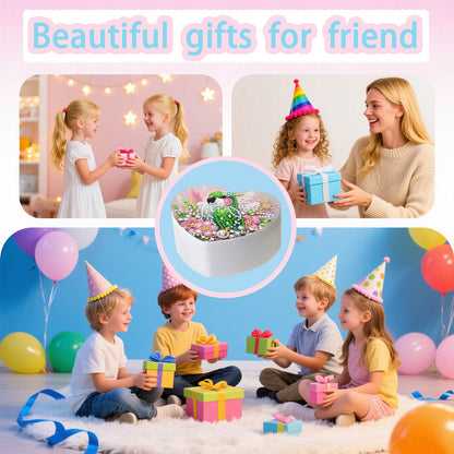 Flower Bird DIY Diamond Painting Heart-Shape Jewelry Box Decorative Storage Case