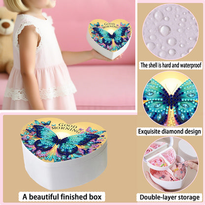 Butterfly DIY Diamond Painting Heart-Shaped Jewelry Box Decorative Storage Case