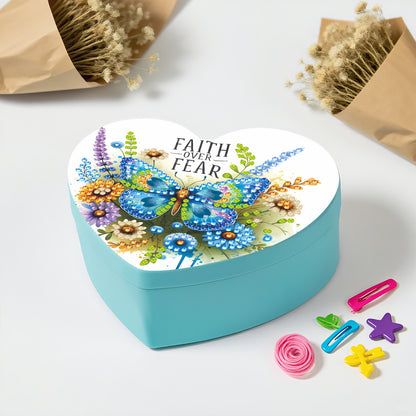 Butterfly DIY Diamond Painting Heart-Shaped Jewelry Box Decorative Storage Case