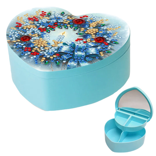 Wreath DIY Diamond Painting Heart-Shaped Jewelry Box Decorative Storage Case