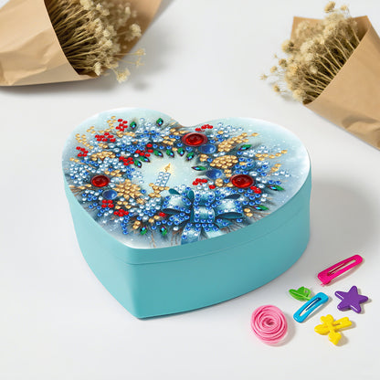 Wreath DIY Diamond Painting Heart-Shaped Jewelry Box Decorative Storage Case