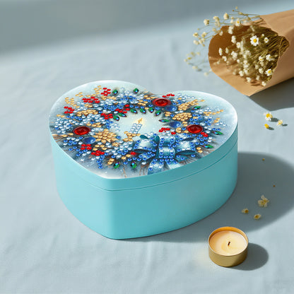 Wreath DIY Diamond Painting Heart-Shaped Jewelry Box Decorative Storage Case