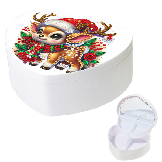 Elk DIY Diamond Painting Heart-Shaped Jewelry Box Decorative Storage Case