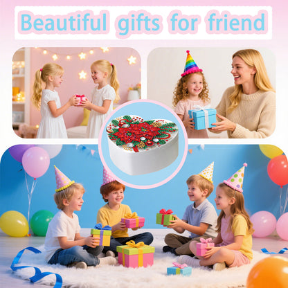 Flower DIY Diamond Painting Heart-Shaped Jewelry Box Decorative Storage Case