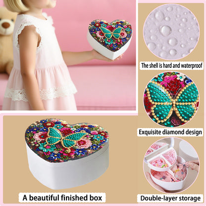Butterfly DIY Diamond Painting Heart-Shaped Jewelry Box Decorative Storage Case