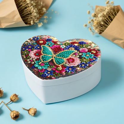 Butterfly DIY Diamond Painting Heart-Shaped Jewelry Box Decorative Storage Case