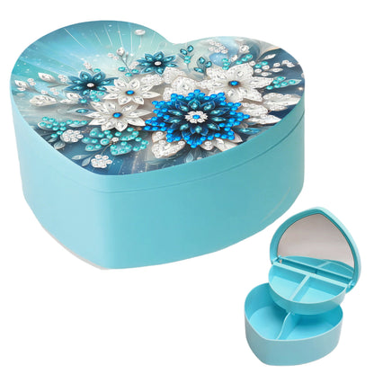 Flower DIY Diamond Painting Heart-Shaped Jewelry Box Decorative Storage Case