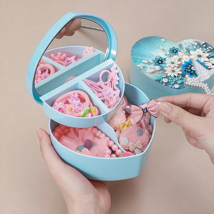 Flower DIY Diamond Painting Heart-Shaped Jewelry Box Decorative Storage Case