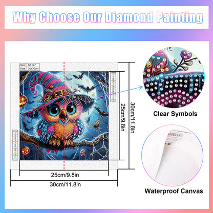 Halloween Owl - Special Shaped Drill Diamond Painting 30*30CM