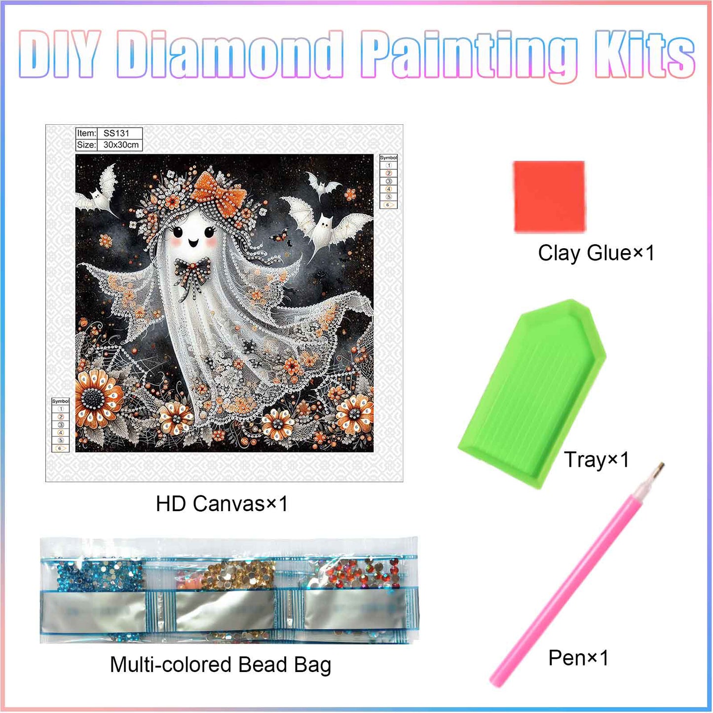 Halloween Ghost - Special Shaped Drill Diamond Painting 30*30CM