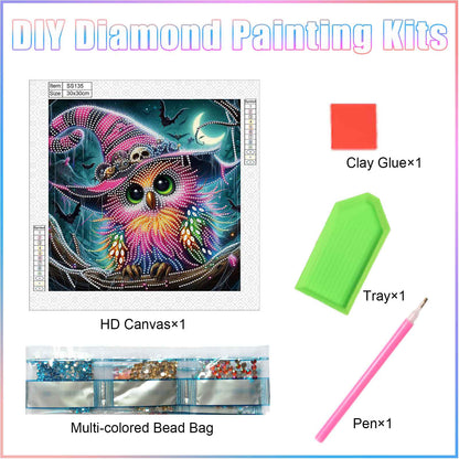Halloween Owl - Special Shaped Drill Diamond Painting 30*30CM
