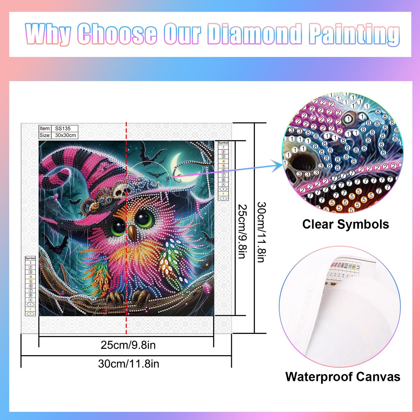 Halloween Owl - Special Shaped Drill Diamond Painting 30*30CM