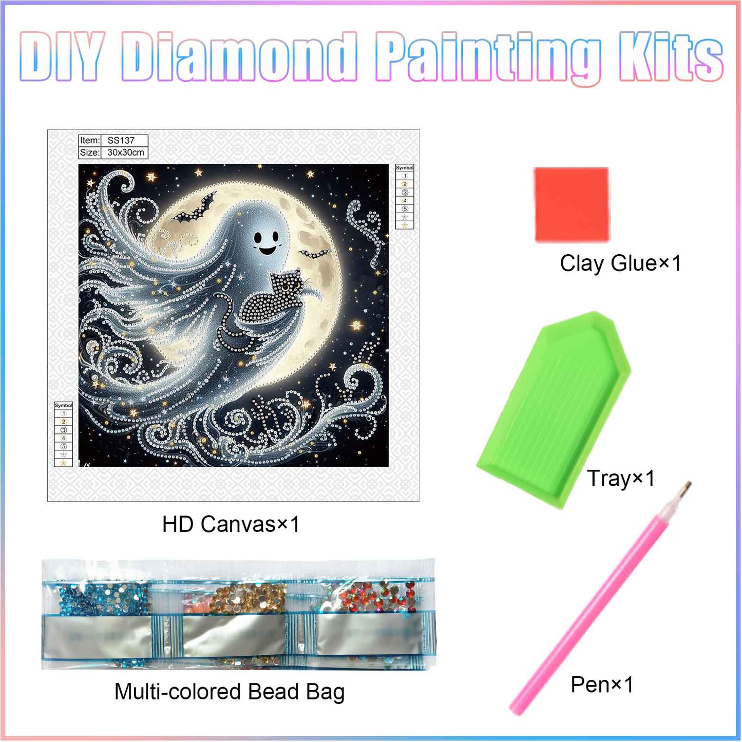 Halloween Ghost - Special Shaped Drill Diamond Painting 30*30CM