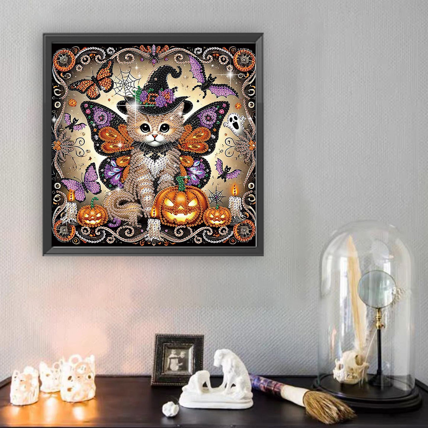 Halloween Cat - Special Shaped Drill Diamond Painting 30*30CM