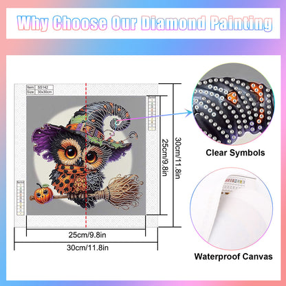Halloween Owl - Special Shaped Drill Diamond Painting 30*30CM