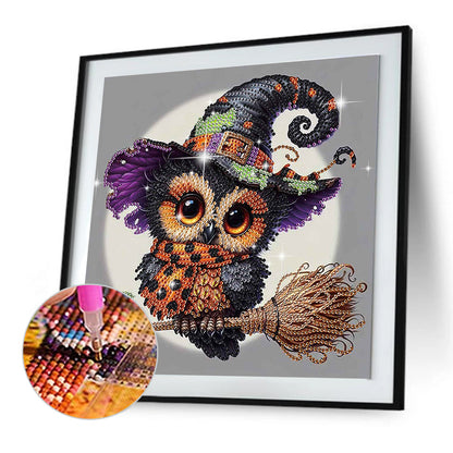 Halloween Owl - Special Shaped Drill Diamond Painting 30*30CM