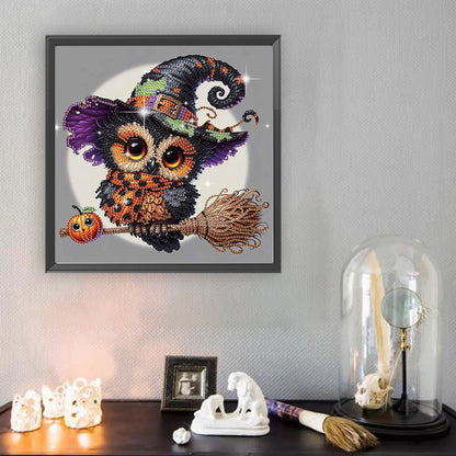 Halloween Owl - Special Shaped Drill Diamond Painting 30*30CM