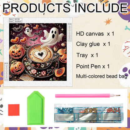 Halloween Spooky Cafe - Special Shaped Drill Diamond Painting 30*30CM