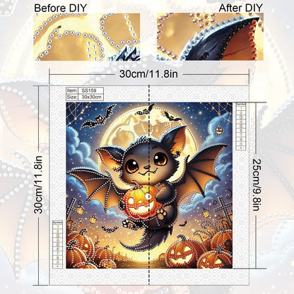 Halloween Bat - Special Shaped Drill Diamond Painting 30*30CM
