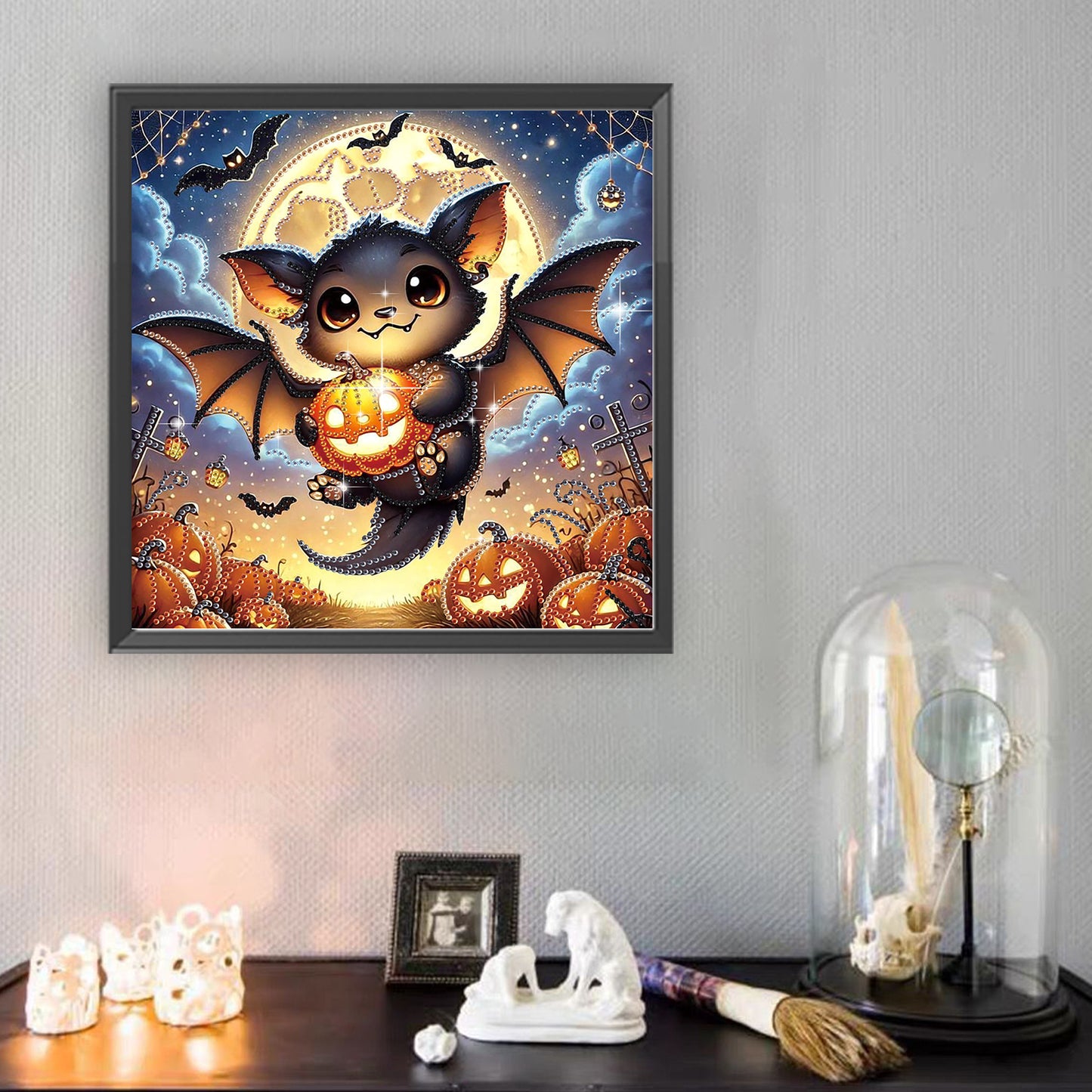 Halloween Bat - Special Shaped Drill Diamond Painting 30*30CM
