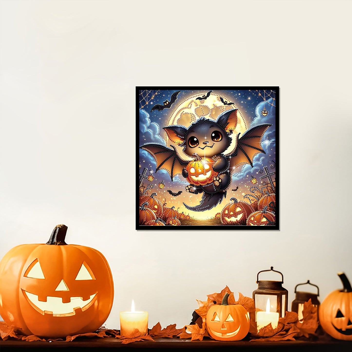 Halloween Bat - Special Shaped Drill Diamond Painting 30*30CM