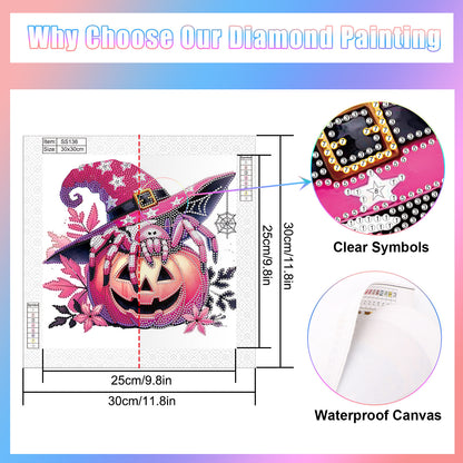 Halloween Pumpkin - Special Shaped Drill Diamond Painting 30*30CM