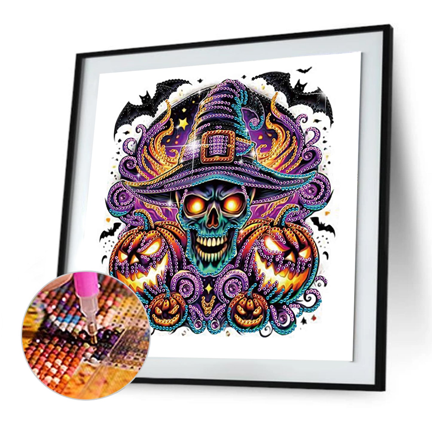 Halloween Pumpkin And Skull - Special Shaped Drill Diamond Painting 30*30CM