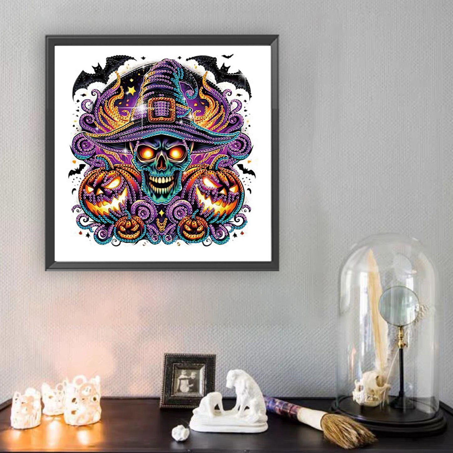 Halloween Pumpkin And Skull - Special Shaped Drill Diamond Painting 30*30CM