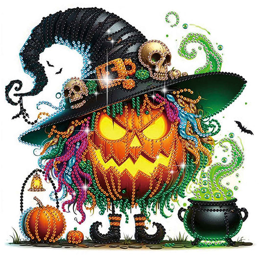 Halloween Pumpkin - Special Shaped Drill Diamond Painting 30*30CM