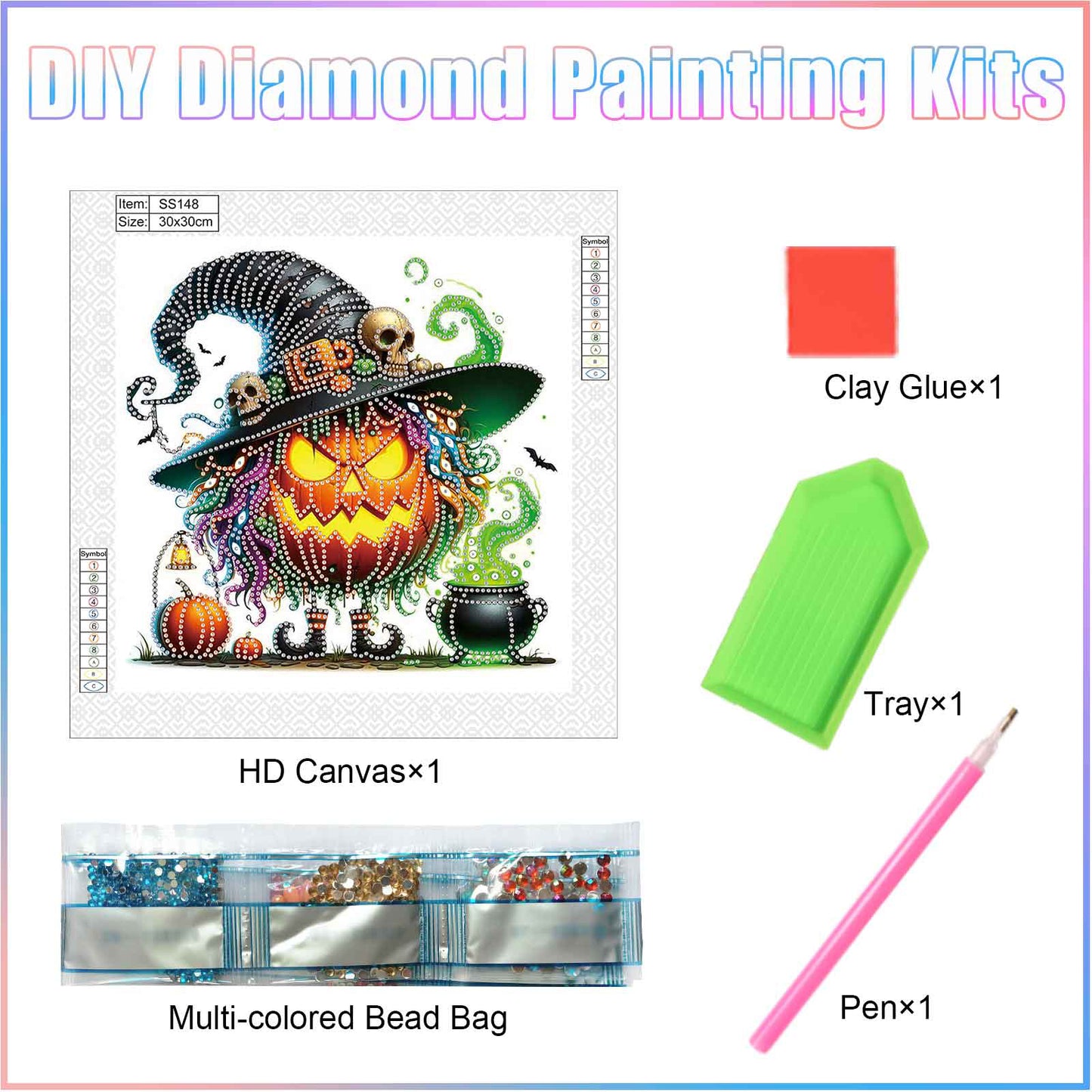 Halloween Pumpkin - Special Shaped Drill Diamond Painting 30*30CM